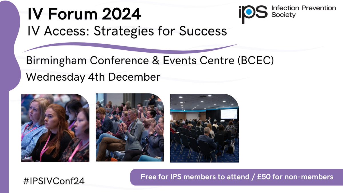 IPS_Infection's tweet photo. Are you joining us today for the #IPS IV Forum in Birmingham?
Share your learning with us using: #IPSIVConf24
Full details: https://t.co/LjgPcUccAC
#IPC #InfectionPrevention #IPSEvents https://t.co/OXPdtwFn1k