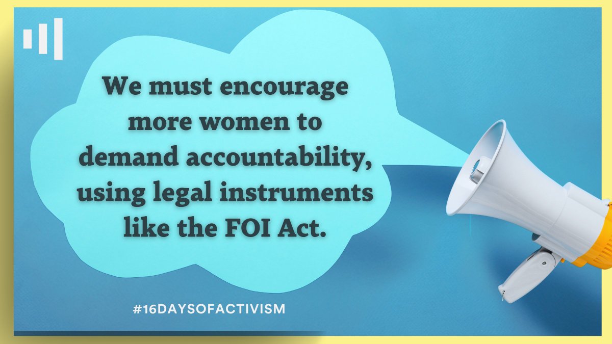 HumAngleImpact's tweet photo. Increased female engagement with the #FOIAct will make a tremendous impact in public #accountability and transparency. We encourage women to take charge, use this tool!
#16Days
#16DaysOfActivism
#HumAngleFoI https://t.co/Wj3DmfwGBF