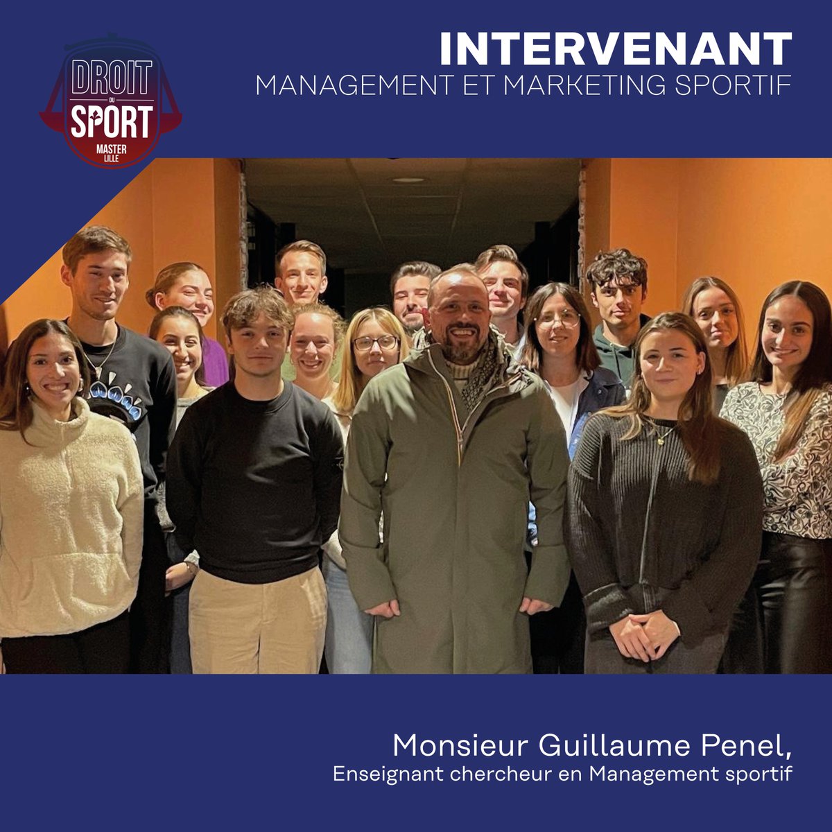 Le Master Droit du Sport a eu l’opportunité de suivre le séminaire de Monsieur Guillaume Penel, Maître de conférences en Management sportif.

Les étudiants ont pu appréhender les aspects du Management et du Marketing appliqués au monde du sport au travers de projets concrets.