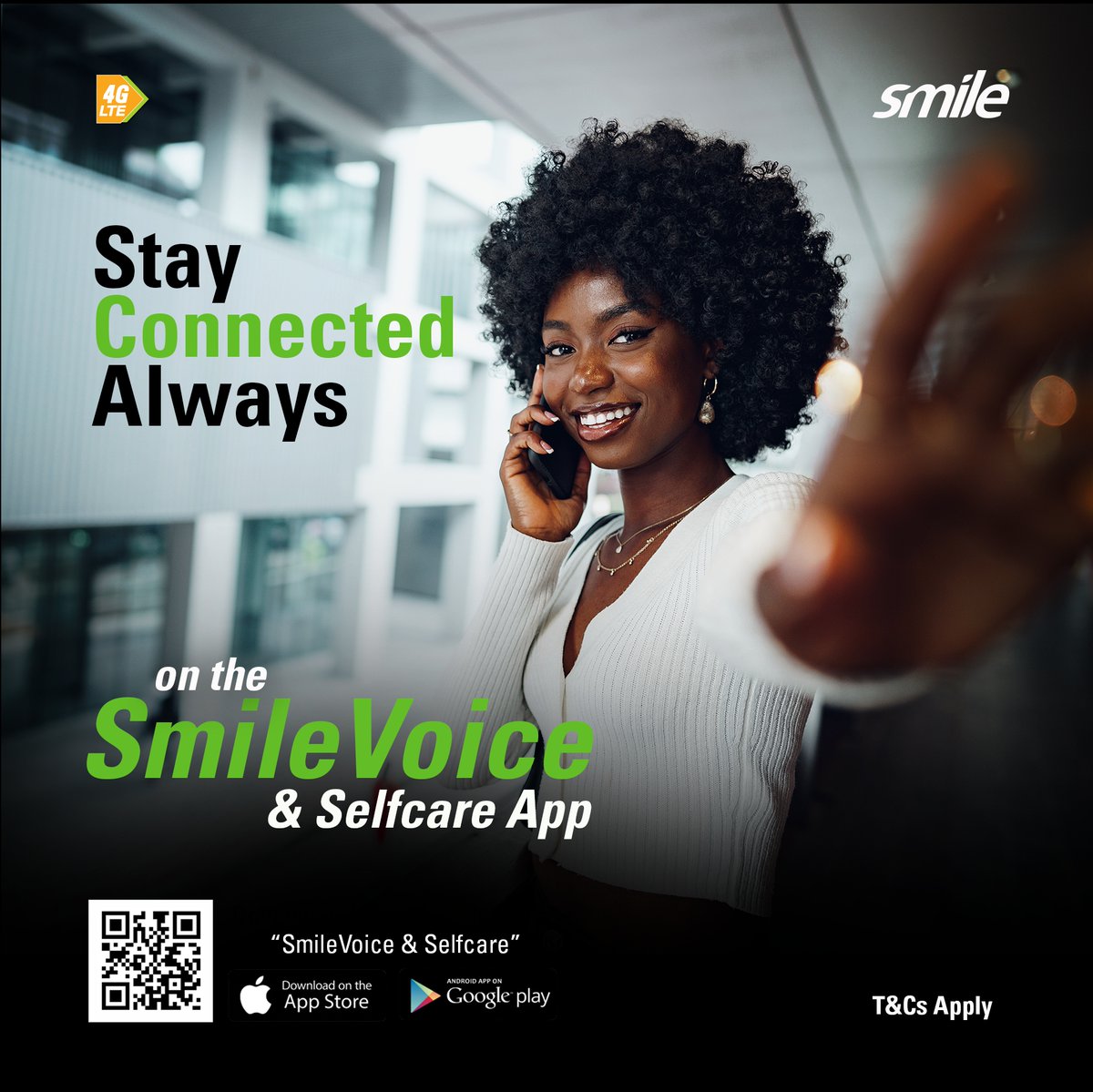 SmileComsNG's tweet photo. Make calls, manage your account & access exclusive features via the SmileVoice & Selfcare App!
Download the SmileVoice & Selfcare App now: https://t.co/1u8Z29Hi7N
Stay Connected Always! Smile
#SmileVoice #SelfcareApp #EasyRecharges #GreatTalkTime #DataSharing #Convenience #StayConnected #MobileApp #Telecom #CustomerCare