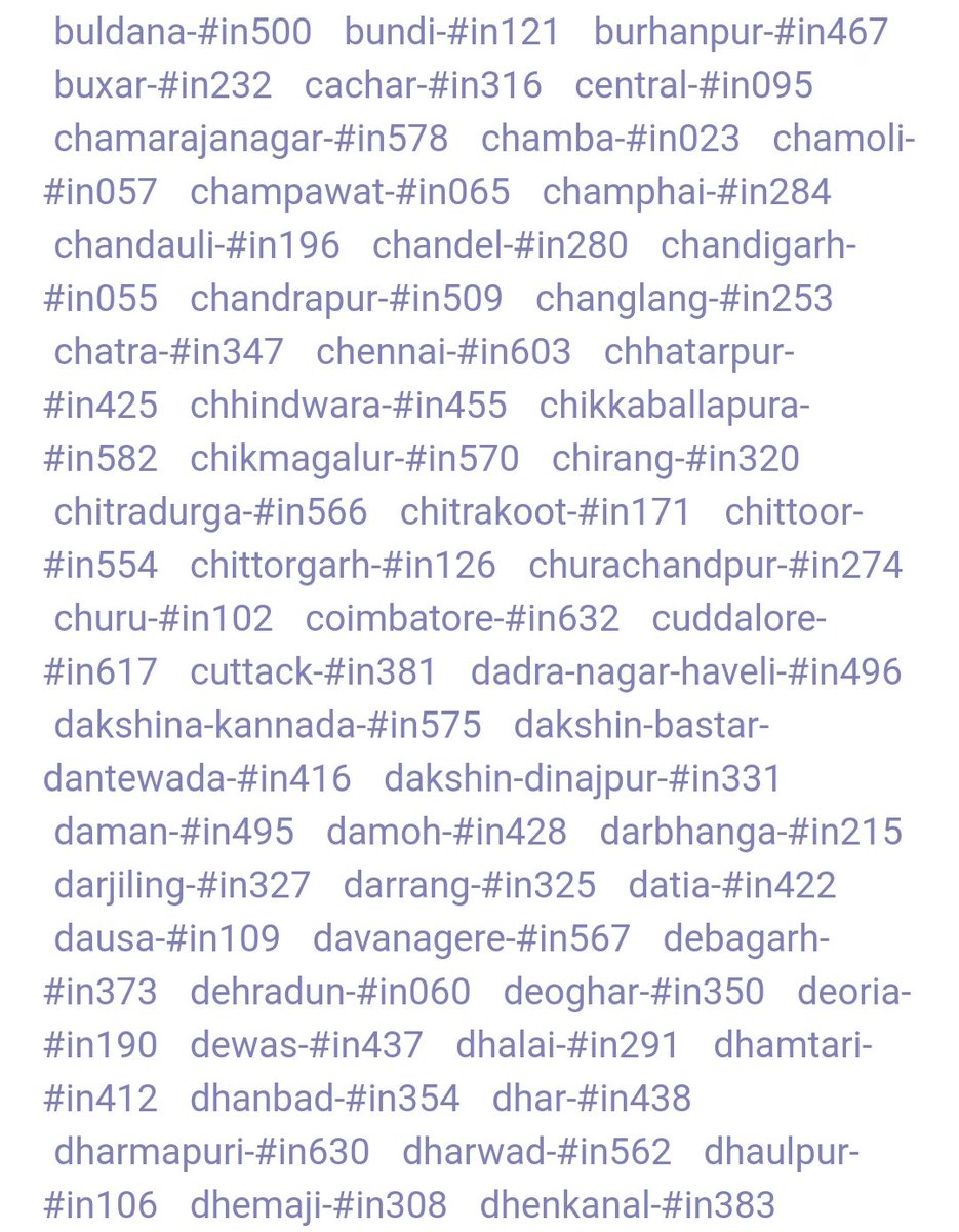 SoCapIndia's tweet image. Districts of India, with #INlgu hashtag (#tagcoding in India) india.actor-atlas.info/system:ddb