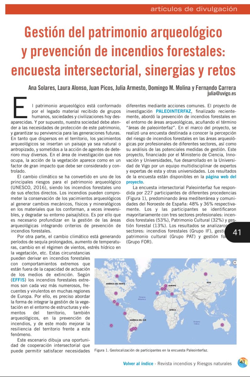 Juan Picos (@jpicos13) on Twitter photo Ya está disponible para descargarga el n°14 de <a href="/RevistaIyRN/">Revista Incendios y Riesgos Naturales (RIyRN)</a>
revistarirn.org/revista . El sumario incluye desde opinion sobre la reciente #DANA a una entrevista con el histórico Ricardo Velez. También hay un artículo sobre nuestro trabajo en el proyecto #PaleoInterfaz 😉🔥🏛 Ya está disponible para descargarga el n°14 de <a href="/RevistaIyRN/">Revista Incendios y Riesgos Naturales (RIyRN)</a>
revistarirn.org/revista . El sumario incluye desde opinion sobre la reciente #DANA a una entrevista con el histórico Ricardo Velez. También hay un artículo sobre nuestro trabajo en el proyecto #PaleoInterfaz 😉🔥🏛