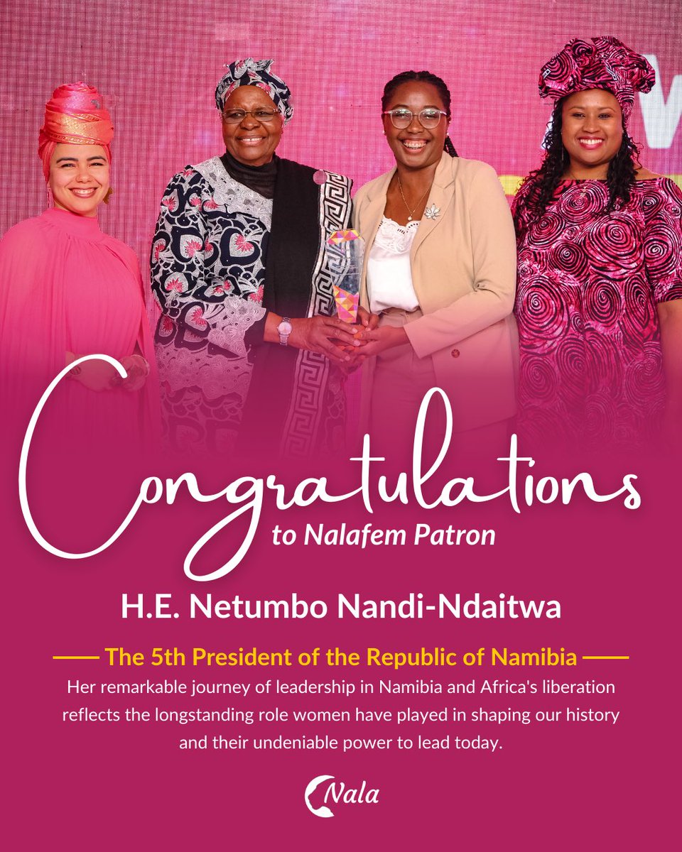 _Nalafem's tweet photo. Congratulations to H.E Netumbo Nandi-Ndaitwah, President-elect of the Republic of Namibia!🇳🇦

#IAmNala https://t.co/Ucxv9t0eFS