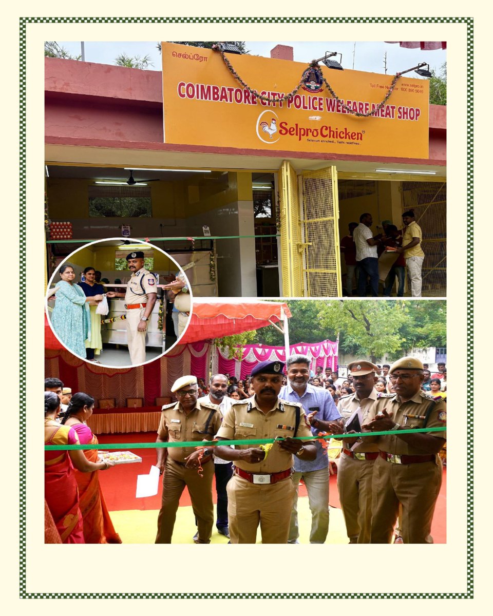policecbecity's tweet photo. POLICE WELFARE MEAT SHOP INAUGURATION-PRS CAMPUS COIMBATORE CITY💐💐
#coimbatore #coimbatorecitypolice #prscampus #welfaremeatshop #copcity #copscbecity #inagurationday #meatshop #arcampus @ipspolicetn @stalin_ips @CMOTamilnadu @CollectorCbe @tnpoliceoffl @CbeCorp https://t.co/5j583TR57i