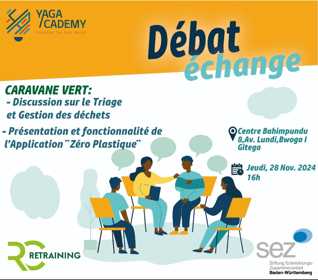 Rcretraining's tweet photo. Dans le cadre de #Caravanevert une sensibilisation sur la gestion des déchets, subventionnée par la #SEZ @BwBurundi nous avons organisé un débat échange dans les enceintes du #centreBahimpundu de Gitega #YagaAcademy, sur le #triage et #gestiondesdéchets #zeroplastique https://t.co/OG4gXzXtyV