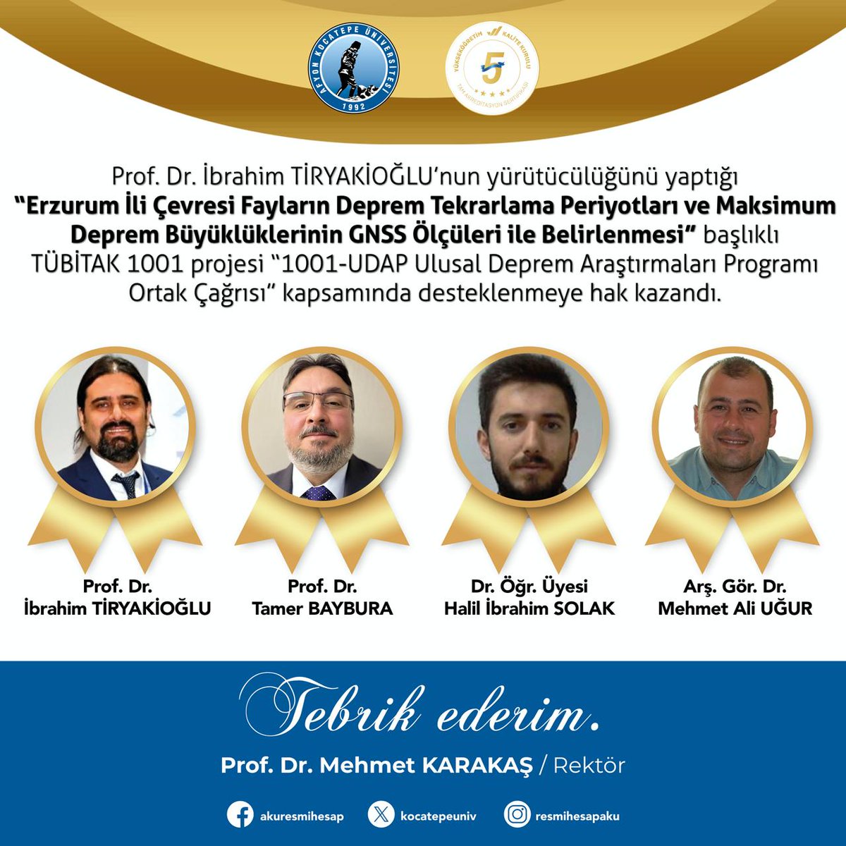 kocatepeuniv's tweet photo. AKÜ Bilim İnsanlarının TÜBİTAK 1001 Projesi Desteklenmeye Hak Kazandı. Haberin  devamı için...⬇️ 
https://t.co/C6kvjFtmxO
@Karakas1969
#AfyonKocatepeÜniversitesi https://t.co/80ZBc5XXZ4