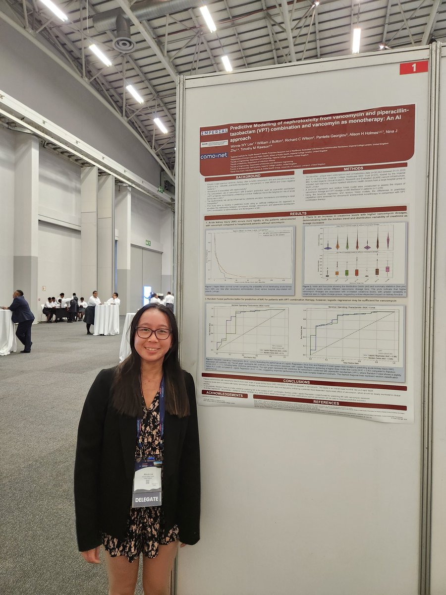 🦠Winnie Lee🦠 (@winni_l08) on Twitter photo Interested in how AI predicts acute kidney injury from vancomycin vs VPT therapy? Visit poster1 at 12 PM today to know more about this work with Will Bolton, <a href="/SupraChemina/">Nina Zhu</a> & <a href="/TmRawson/">Timothy Miles Rawson</a>! <a href="/CAMO_Net1/">CAMO-Net</a> <a href="/HPRUamr/">HPRU AMR</a> #ICID2024 Chat to me about <a href="/MicrobioSoc/">Microbiology Society</a>'s Knocking out AMR project too😊 Interested in how AI predicts acute kidney injury from vancomycin vs VPT therapy? Visit poster1 at 12 PM today to know more about this work with Will Bolton, <a href="/SupraChemina/">Nina Zhu</a> & <a href="/TmRawson/">Timothy Miles Rawson</a>! <a href="/CAMO_Net1/">CAMO-Net</a> <a href="/HPRUamr/">HPRU AMR</a> #ICID2024 Chat to me about <a href="/MicrobioSoc/">Microbiology Society</a>'s Knocking out AMR project too😊
