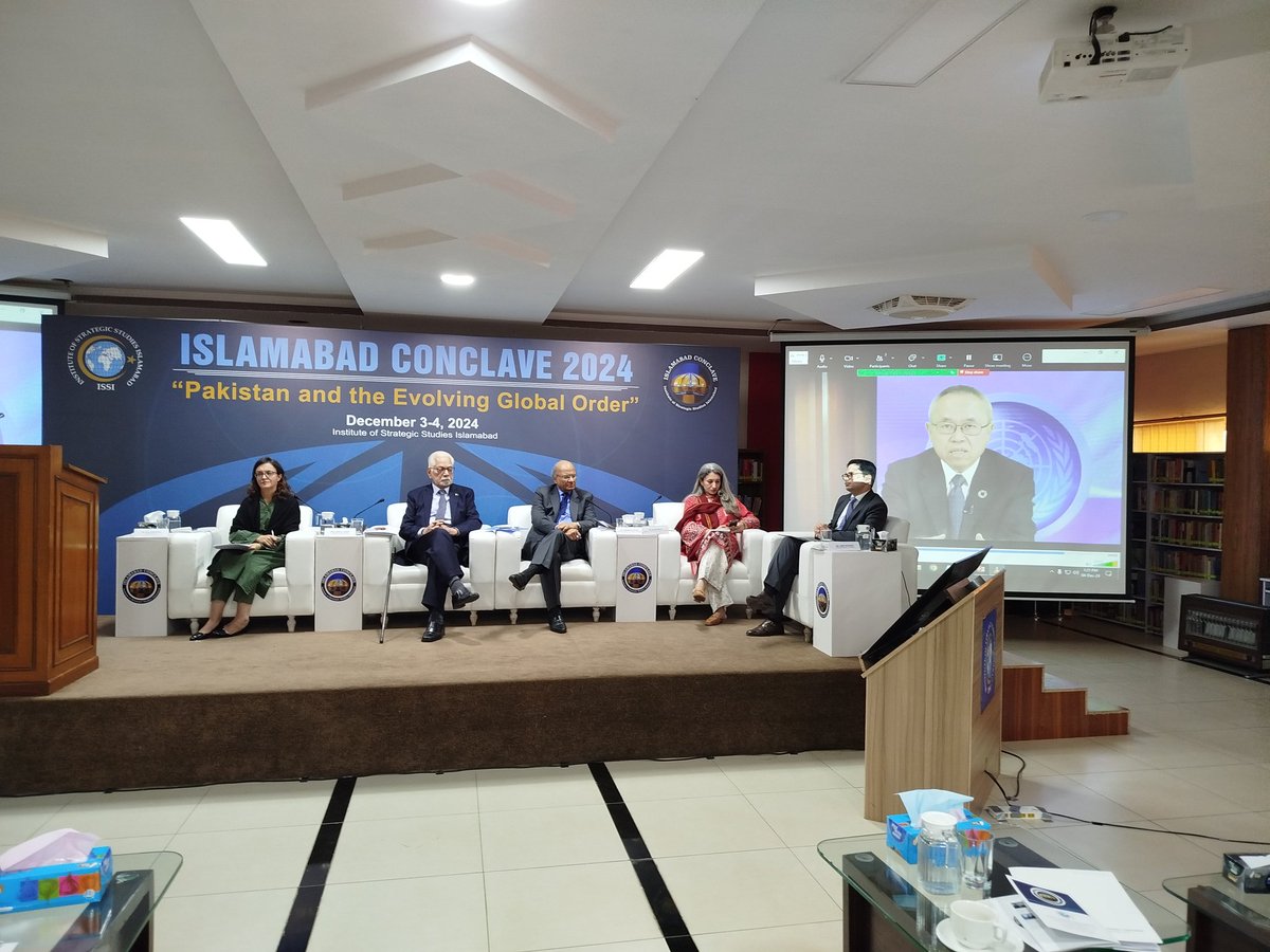 Centre for Strategic Perspectives - ISSI (@for_issi) on Twitter photo Session 5 of #IslamabadConclave2024, 'Future of Multilateralism,' has commenced with the 1st speaker, Mr. Li Junhua, Under-Secretary-General, UN, presenting on 'Addressing the Current Challenges of Multilateral Institutions.'
Insightful discussions ahead! <a href="/ISSIslamabad/">Institute of Strategic Studies Islamabad</a> Session 5 of #IslamabadConclave2024, 'Future of Multilateralism,' has commenced with the 1st speaker, Mr. Li Junhua, Under-Secretary-General, UN, presenting on 'Addressing the Current Challenges of Multilateral Institutions.'
Insightful discussions ahead! <a href="/ISSIslamabad/">Institute of Strategic Studies Islamabad</a>