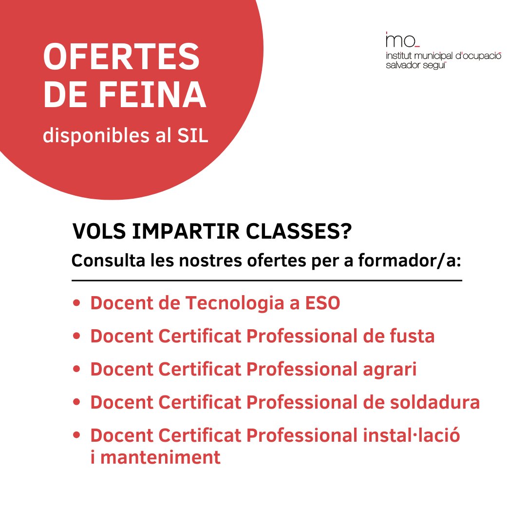 Institut Municipal d'Ocupació Salvador Seguí tweet media