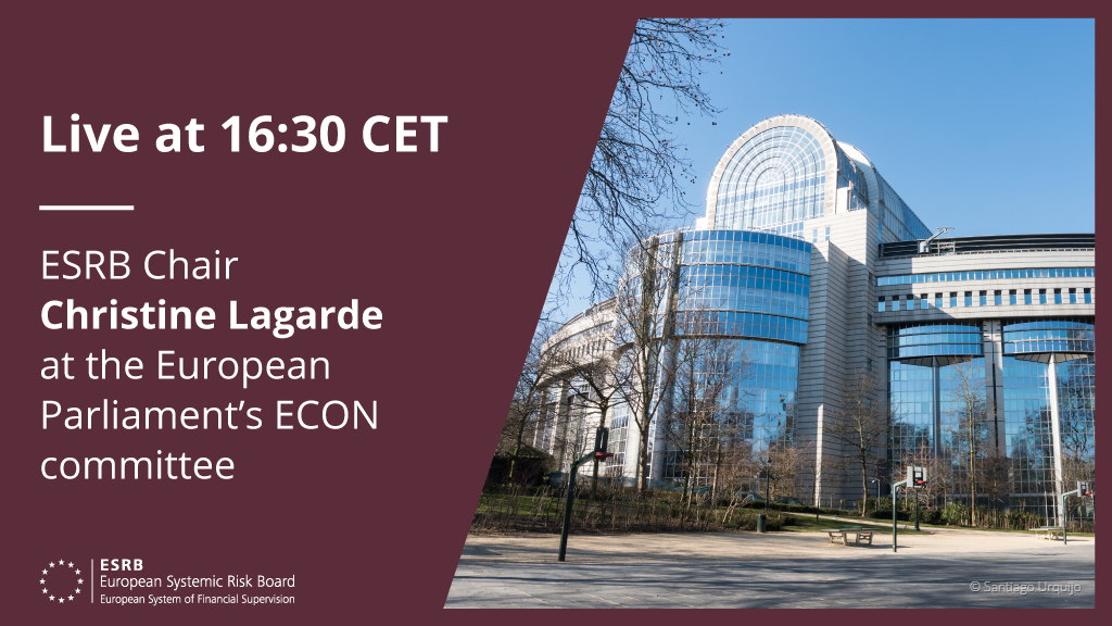 European Systemic Risk Board (@esrbofficial) on Twitter photo Watch live from 16:30 CET: ESRB Chair Christine <a href="/Lagarde/">Christine Lagarde</a> speaks before the <a href="/Europarl_EN/">European Parliament</a>’s Committee on Economic and Monetary Affairs and answers questions from its members multimedia.europarl.europa.eu/en/webstreamin… <a href="/EP_Economics/">ECON Committee Press</a> Watch live from 16:30 CET: ESRB Chair Christine <a href="/Lagarde/">Christine Lagarde</a> speaks before the <a href="/Europarl_EN/">European Parliament</a>’s Committee on Economic and Monetary Affairs and answers questions from its members multimedia.europarl.europa.eu/en/webstreamin… <a href="/EP_Economics/">ECON Committee Press</a>
