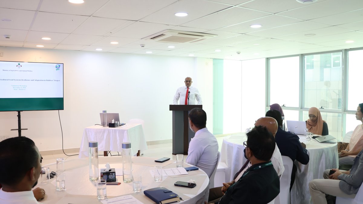 MAAWmv's tweet photo. Validation workshop for the GEF SCCF Project “A Holistic Approach to Agricultural Food Systems Resilience and Adaptation in Maldives” was held today. The project will strengthen climate resilience and adaptation in the agricultural food system of targeted islands of the Maldives. The project is expected to start in the last quarter of 2025.
The main implementation partner for the project is the Food and Agriculture Organization (FAO).
@FAO