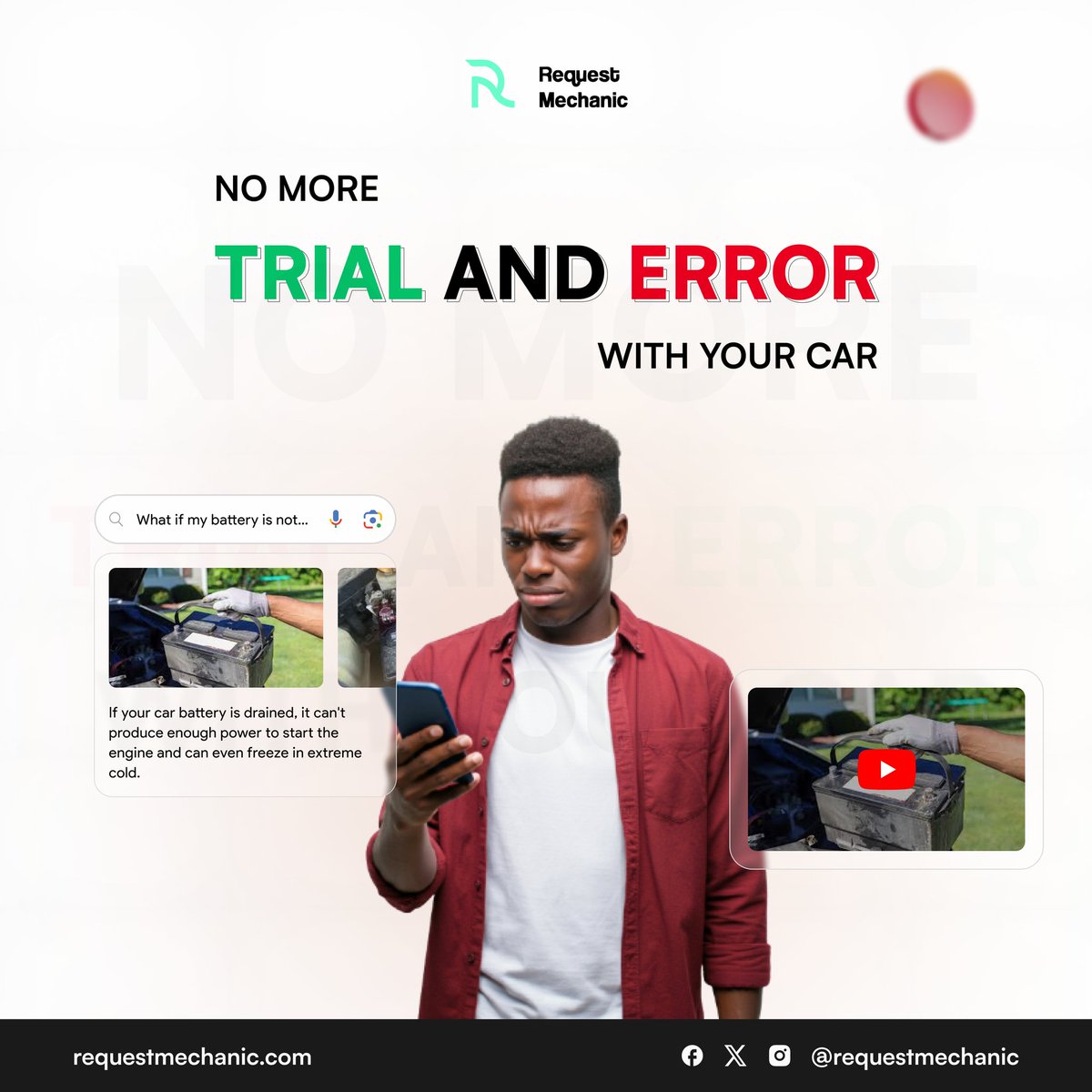 requestmechanic's tweet image. Why guess when you can know for sure? 🤔 💡 RequestMechanic takes the guesswork out of car issues.
Connect with mechanics who understand your car’s make and model, ensuring accurate diagnostics and real-time consultations.