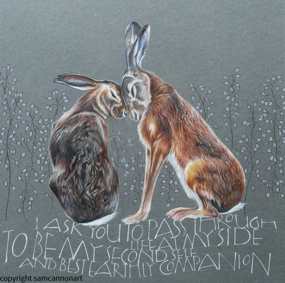 I ask you to pass through life at my side—to be my second self, and best earthly companion. Charlotte Brontë, Jane Eyre

Colour pencils on a grey mountboard.

Twitter could always do with a bit more love.