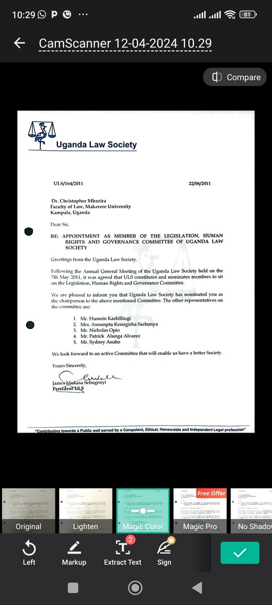 Track record of service.