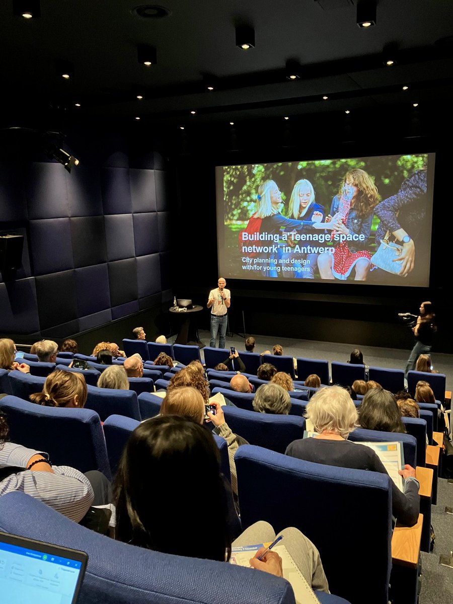 Childinthecity1's tweet photo. Taking the mic now is Wim Seghers, an expert on play and space policy from Antwerp, Belgium. Wim's presentation is 'How to make  a consistent 'teenagers web' https://t.co/HRbHTw96tM