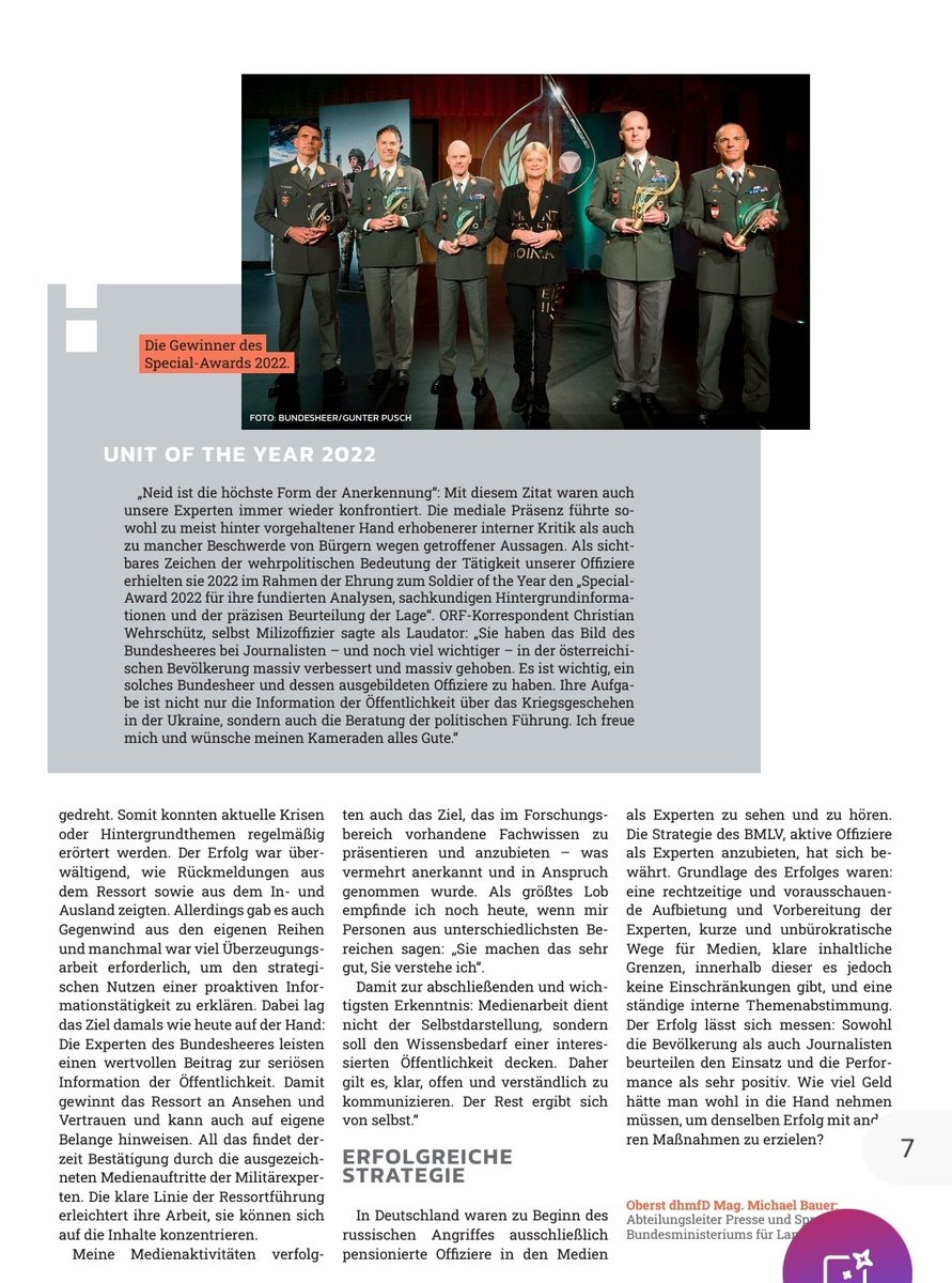 Ich habe im "Truppendienst" einen Artikel über unsere "Kriegserklärer" geschrieben; wie es begann, wie es organisiert ist und wie es sich in der öffentlichen Wahrnehmung auswirkt. #Bundesheer