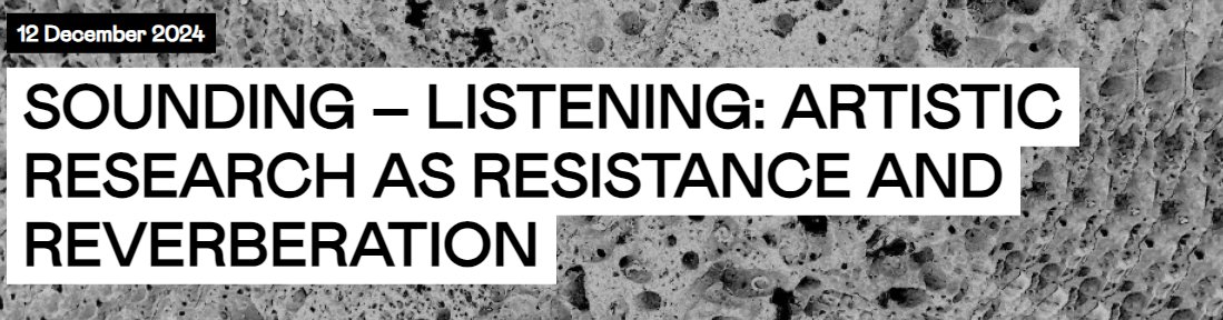 Artistic Research as Resistance &amp; Reverberation

This event <a href="/WM_Leiden/">Wereldmuseum Leiden (voorheen Museum Volkenkunde)</a> explores how listening &amp; sound help artists learn and create, focusing on what we connect with, what we miss, and what goes unheard, by <a href="/RCMC_NL/">RCMC - Research Center for Material Culture</a> on 12 Dec

@ACPA_leiden <a href="/CADSLeiden/">CADS Leiden</a> 
🔊materialculture.nl/en/events/soun…
