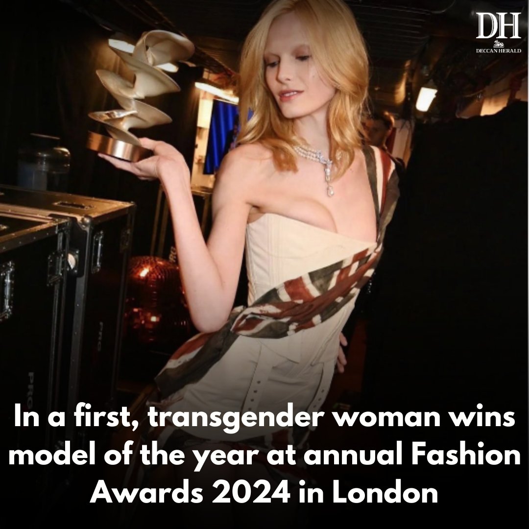 DeccanHerald's tweet photo. Occasionally ideological light does manage to shine through the murk of what is sometimes termed the ugly business of beautiful #women. Take #AlexConsani, who was named #ModeloftheYear at the annual #FashionAwards in #London.
#Transgender #Model
https://t.co/Z6NJRZ0QvY https://t.co/mz8sCzGHOA