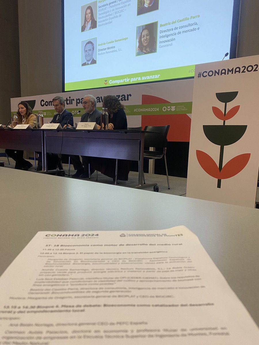 cavilesp's tweet photo. #CONAMA2024 y #MFE
Estamos en la sesión 18, dedicada a #Bioeconomía cómo motor de desarrollo del medio rural, de riqueza, sostenibilidad, de energía…
#treeNNOVA https://t.co/ZmThmhW0w1