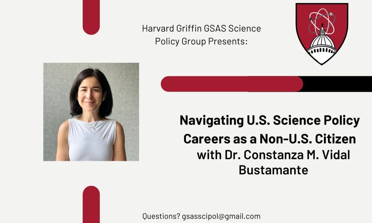 Wednesday, December 11th, 2024 4-5 PM, Join the Harvard Griffin GSAS Science Policy Group for Part 1 in our Series on Working in Science Policy!

more info under 'Events' link in bio

@harvardgsas #FindYourCenter