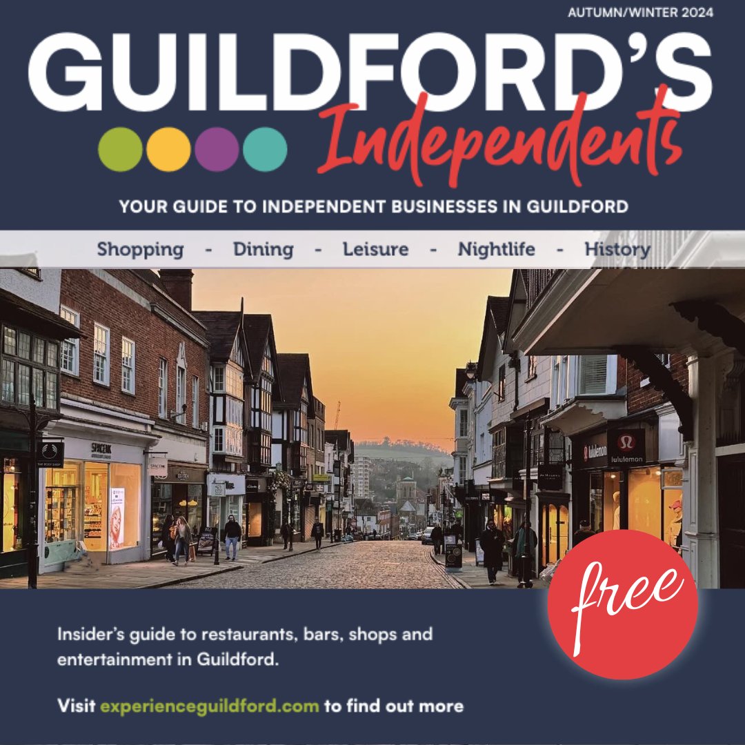 Our new Autumn/Winter edition of Guildford Independent's magazine is out! Pick up your copy from Tourist Information Centre, The Friary, Tunsgate Quarter.