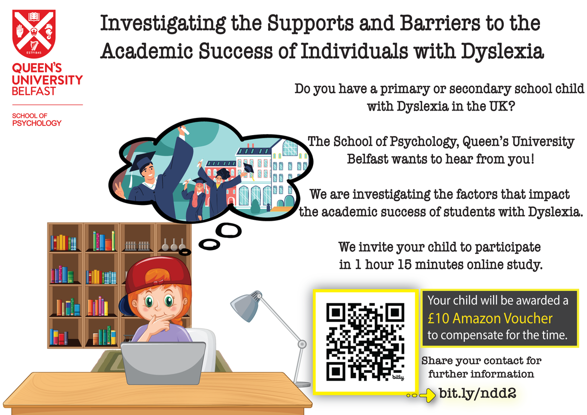Dyslexia Scotland (@dyslexiascotlan) on Twitter photo Primary and secondary school learners with dyslexia can earn a £10 voucher for taking part in a new research study with <a href="/QUBelfast/">Queen's University Belfast 🎓</a>. More information on our website: dyslexiascotland.org.uk/research/ Primary and secondary school learners with dyslexia can earn a £10 voucher for taking part in a new research study with <a href="/QUBelfast/">Queen's University Belfast 🎓</a>. More information on our website: dyslexiascotland.org.uk/research/