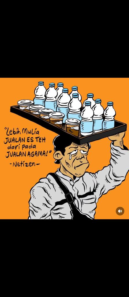 Spicyboy27's tweet photo. Lebih baik jualan es teh yang masih mempunyai adab daripada jual agama tapi tidak mempunyai adab berlindung dibalik kata bercanda! 
#gusmiftah #miftah #miftahgoblok #esteh https://t.co/IeMsoKDG6k