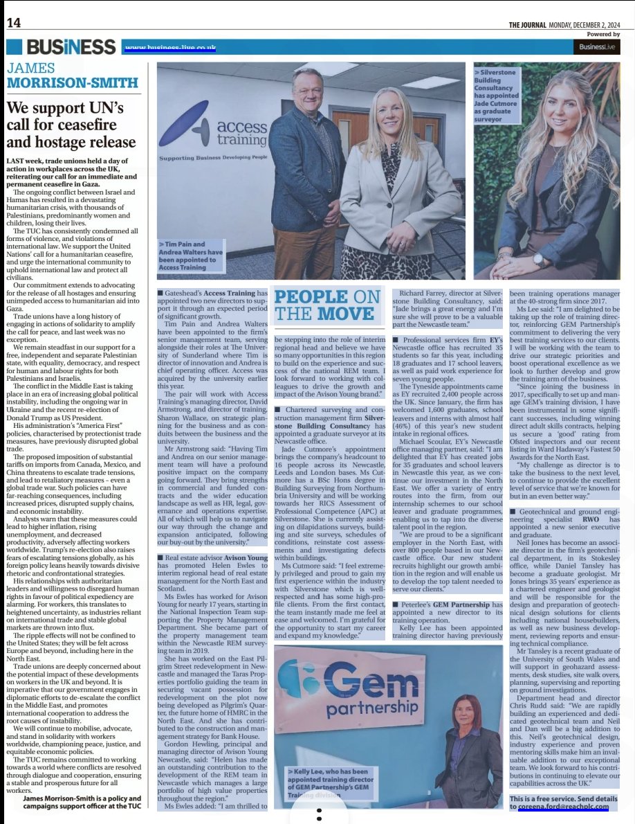 Great to see our press release on the appointment of Kelly Lee as GEM Partnership's new training director feature in the Journal earlier this week!