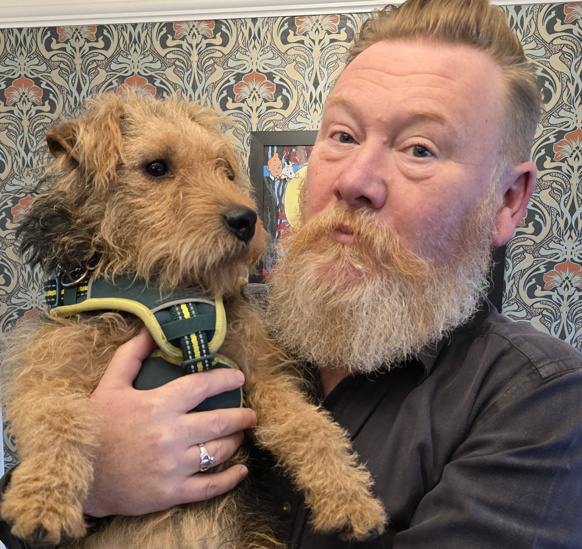 When a man and his dog blend into  one 😁....my handsome duo!!