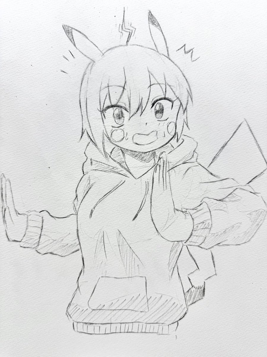 女の子でピカチュウを描いてと頼まれて描いた 