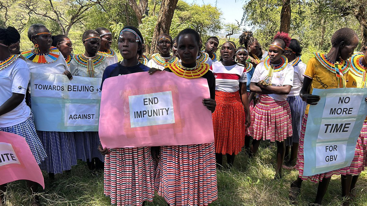 IinKenya's tweet photo. Women groups in West Pokot come together for #16DaysOfActivism, raising their voices to #EndViolenceAgainstWomenandgirls. Together, they champion a future free from harm, rooted in cultural resilience and unity. #OrangeTheWorld #IndigenousWomen 
@IIWF @MADREspeaks @UN_Women https://t.co/vcYYK3oS9s