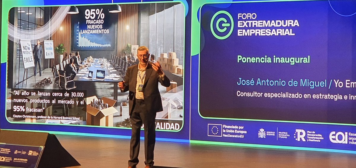 Hacer del fracaso un éxito...el 95% de los nuevos negocios no lo consiguen...debemos observar, es una gran oportunidad <a href="/yoemprendo/">Jose A. de Miguel</a> <a href="/empresa_EXT/">Extremadura Empresarial</a>