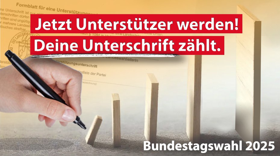 Unterstützen Sie #dieBasis bei der #Bundestagswahl 2025!
Damit wir bei der Bundestagswahl 2025 antreten können, benötigen wir Ihre #Unterstützung! 

Jede #Unterschrift zählt!
Für eine basisdemokratische Zukunft!
–> zum Formular: diebasis-sachsen.de/2024/12/unters…

Vielen Dank!