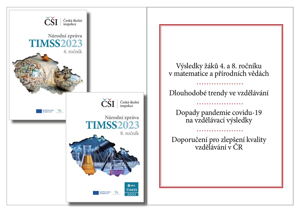 Národní zpráva TIMSS 2023: 4. ročník 👉 csicr.cz/cz/Dokumenty/P… 
Národní zpráva TIMSS 2023: 8. ročník 👉 csicr.cz/cz/Dokumenty/P…