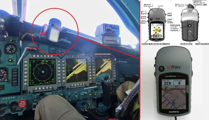 JeffFisch's tweet photo. Well, Ukraine, the US owes you a formal apology.  Russia says any weapon system using US GPS makes the US complicit.  Here's cockpit images from Russian jets to attack you... using US GPS (because Russian GLONASS sux).

That's how stupid both Russia and @TuckerCarlson are. https://t.co/p7mmPgRjcb