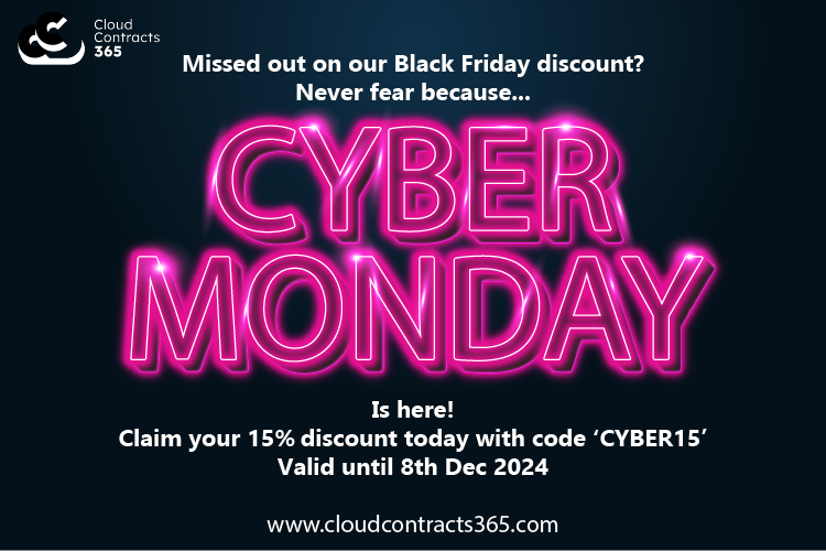 CC365_UK's tweet image. 🚨 Don&apos;t let this deal slip away! 🚨

Our Cyber Monday special of 15% off is ending this Sunday, December 8th. 

Find out more at: 

eu1.hubs.ly/H0f7GlM0

#CyberMonday #LastChance #CloudContracts365