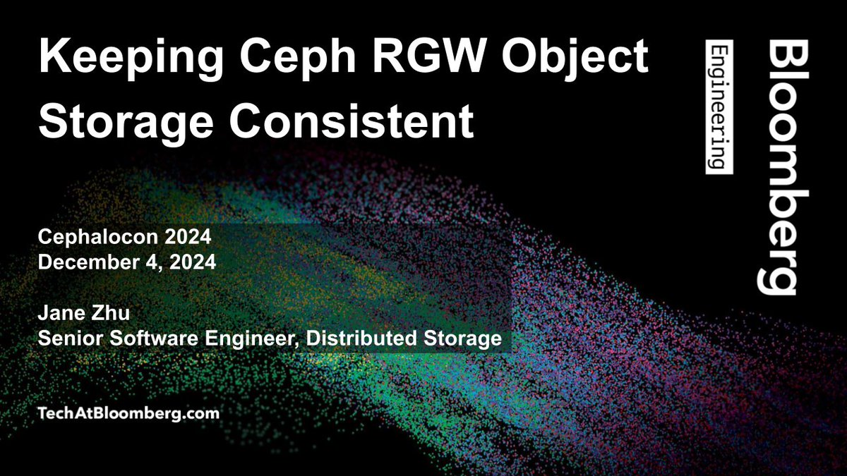 TechAtBloomberg's tweet image. Today at #Cephalocon 2024 (11:40 CET), Dr. Jane Zhu, a Sr. Software Engineer in our #StorageEngineering team, discusses a scalable &amp;amp; extensible bucket scrubbing approach to fix data inconsistencies in #Ceph&apos;s RGW object storage system at the bucket-level
bloom.bg/3VpFmMq