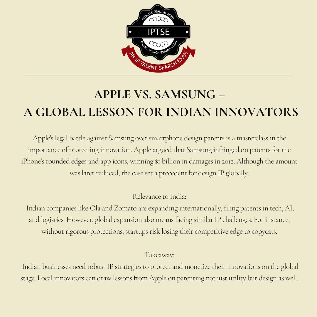 IPTSE_'s tweet image. Design patents can win billion-dollar battles. What lessons can Indian startups take from global giants? #IPStories #DesignPatents