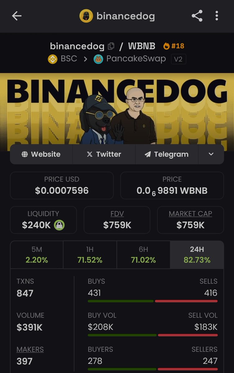 DAVIDPROMOTERS's tweet image. #BINANCEDOG is not done yet.
 Buy every dip.