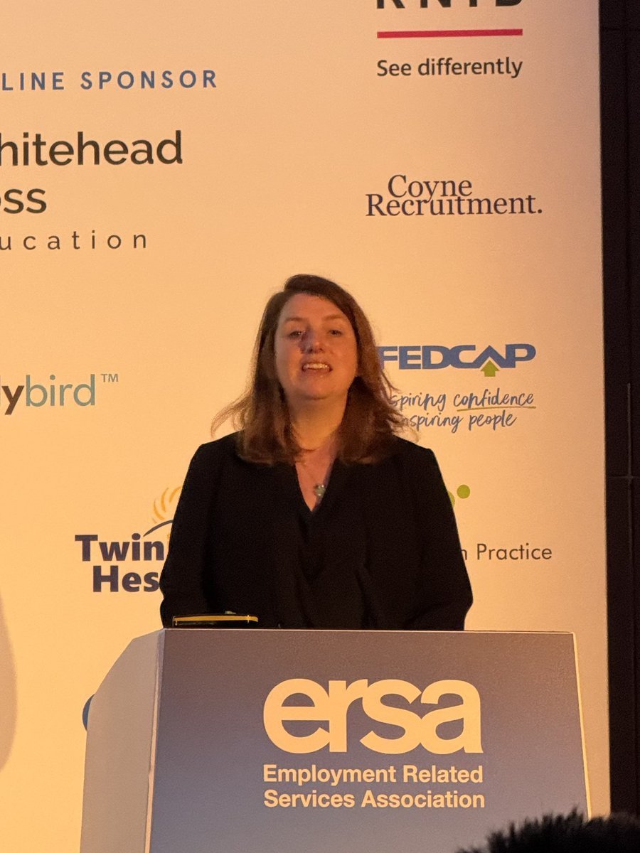 Minister for Employment, <a href="/Alison_McGovern/">Alison McGovern</a> delivering the keynote speech at the <a href="/ersa_news/">ERSA</a> conference 2024. The Minister acknowledged the critical work the sector does to address the employment and inactivity challenges the country is facing. #ERSAConf24