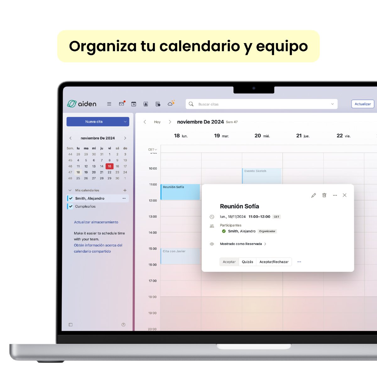 Aidenltd's tweet photo. 🗓️ Organiza tu calendario y equipo de manera eficiente. Planifica reuniones, tareas y colabora sin complicaciones. ¡Simplifica tu día a día!  

#GestiónDelTiempo #Productividad #Organización #Equipo #Calendario #NegociosEficientes https://t.co/Fp0l4JgpA5