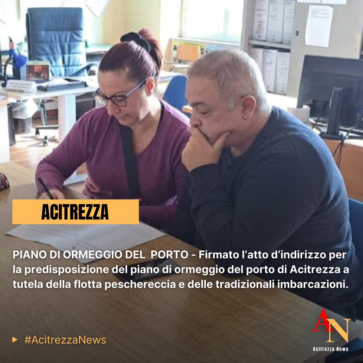 AcitrezzaNews's tweet photo. 🟥🟨 #AcitrezzaNews🗞️  

📰 PIANO DI ORMEGGIO DEL PORTO

✍🏻 Firmato l’atto d’indirizzo per la predisposizione del piano di ormeggio del porto di Acitrezza a tutela della flotta peschereccia e delle tradizionali imbarcazioni.

📎 FONTE: Antonio Guarnera https://t.co/1Lf43txj5C