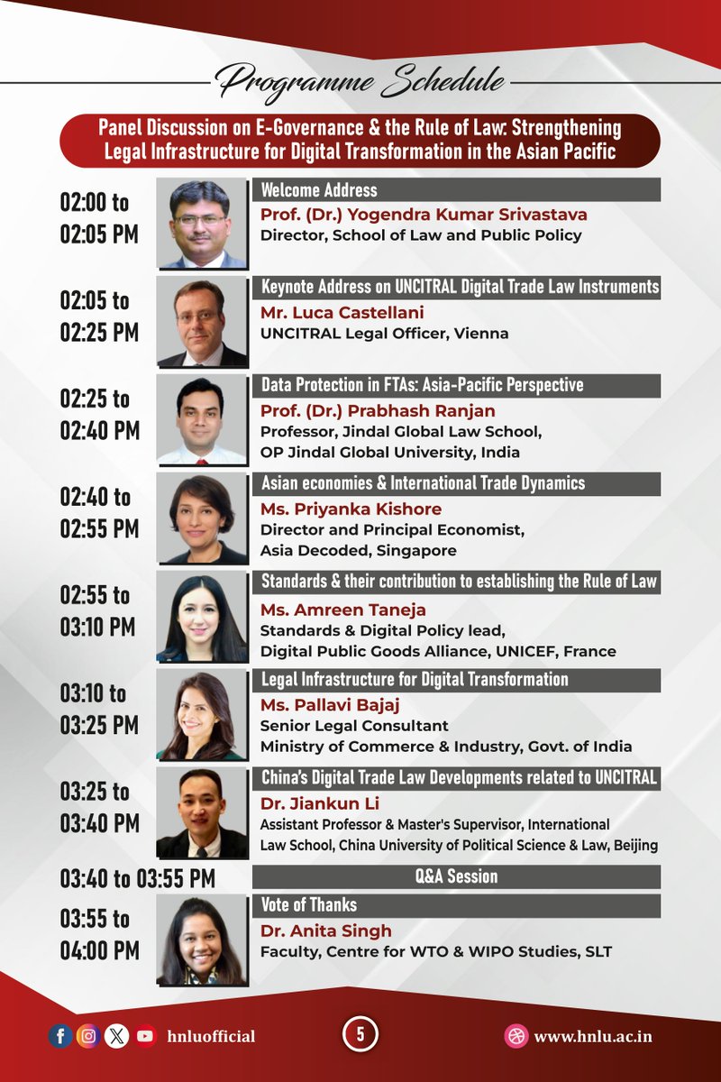 annajoubinbret's tweet image. Please join the 2024 AP Day with Hidayatullah National Law University @hnluofficial on “Global Trade Dynamics: Digital Economy and the Rule of Law” this Friday, 6 December from 10 to 17:30 (UTC+5:30)! 

Register by 5 December📩forms.gle/HdPznSurU1Hu6M…

#UNCITRAL #RCAP