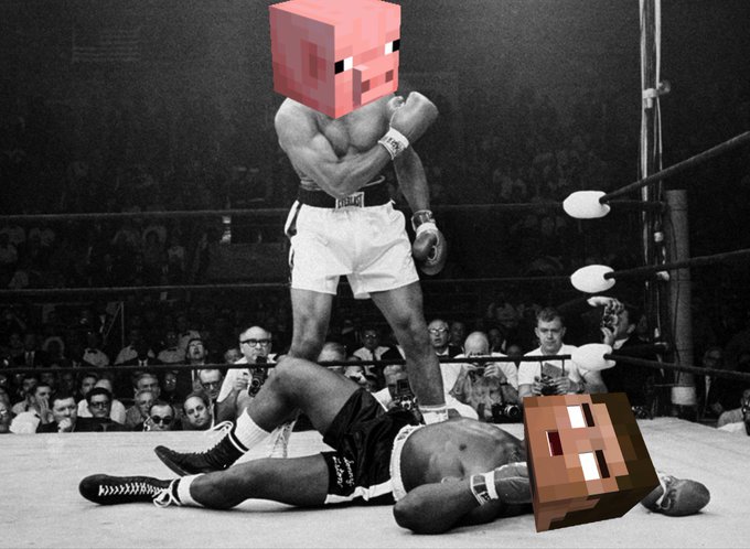 Update on the Fight of the Century: Pig vs. Steve 🥊

𝗦𝗲𝗰𝗼𝗻𝗱 𝗿𝗼𝘂𝗻𝗱 𝘂𝗻𝗱𝗲𝗿𝘄𝗮𝘆, 𝗮𝗻𝗱 𝗶𝘁'𝘀 𝗮𝗹𝗹 𝗳𝗼𝗿 𝘁𝗵𝗲 𝗽𝗶𝗴!