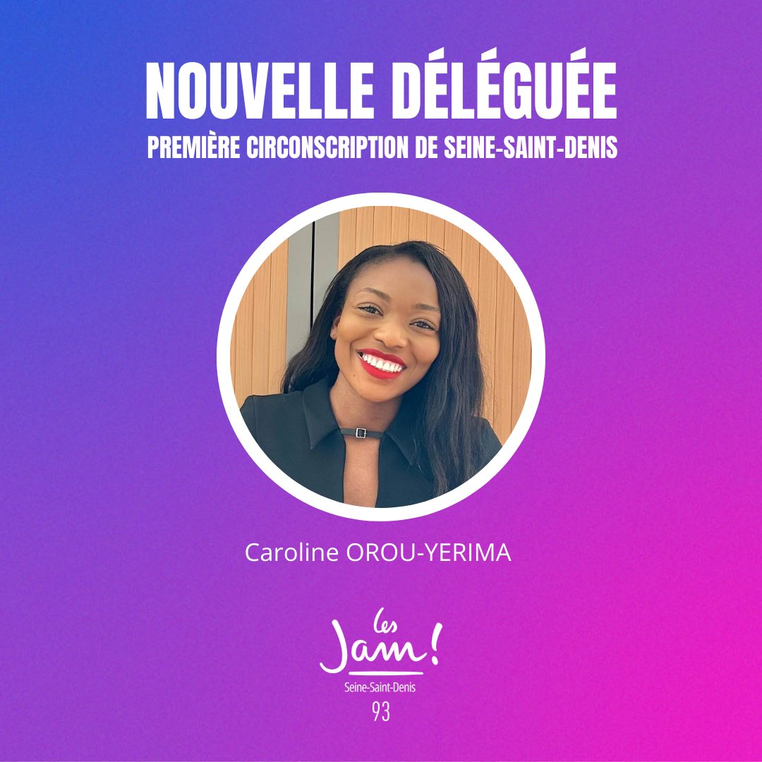 🎉 Félicitations à <a href="/CarolineOYERIMA/">Caroline OROU YERIMA</a> sa désignation comme déléguée <a href="/Renaissance/">Renaissance</a> de la première circonscription de Seine Saint Denis !

Spinasienne et très engagée sur le terrain, elle est également Responsable Veille Législative au sein du bureau JAM93.