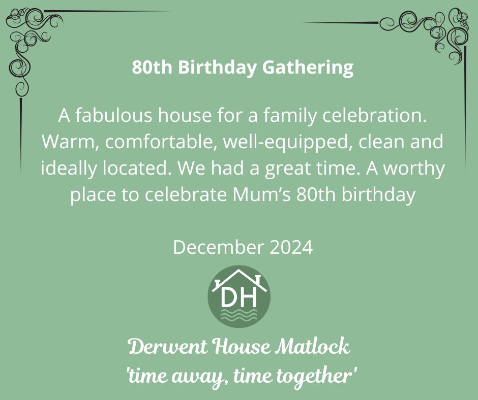 DerwentMatlock's tweet photo. It was lovely to welcome our recent guests who came for a spacial celebration 🍾 https://t.co/PYo362UA14