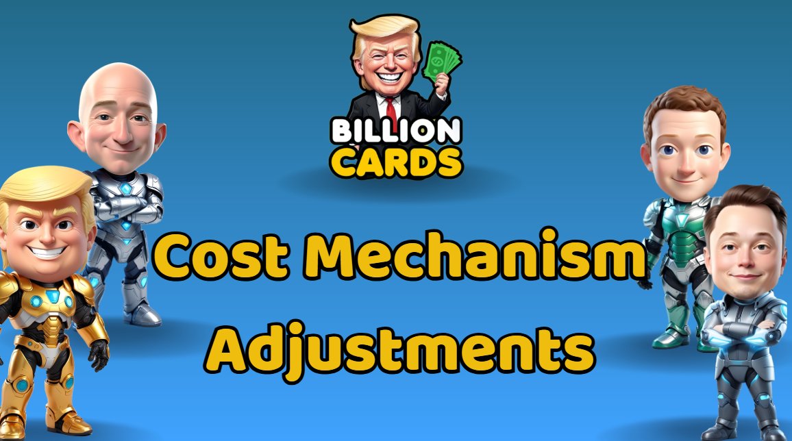 billion_cards's tweet photo. Important Update: Cost Mechanism Adjustments

Hey Billionaires,

To enhance gameplay balance, we’re updating the costs for some features starting 00:00 UTC, December 5.

Combine Cost:
✅No longer depends on card level.
✅Starts at 500 Cash or 40 Diamonds.
✅Cost increases each use during the day:
💵Cash: +100% per use.
💎Diamonds: +20% per use.

Swap Cost:
✅No longer depends on card level.
✅Starts at 500 Cash or 40 Diamonds.
✅Cost increases each use during the day:
💵Cash: +50% per use.
💎Diamonds: +10% per use.

Scratch Cost:
✅Cash cost increase adjusted from x5 to x3 per use.

Note: These changes are temporary and may be adjusted further for better balance.

Thank you for your understanding as we strive to create a fair and enjoyable experience for all! 🚀