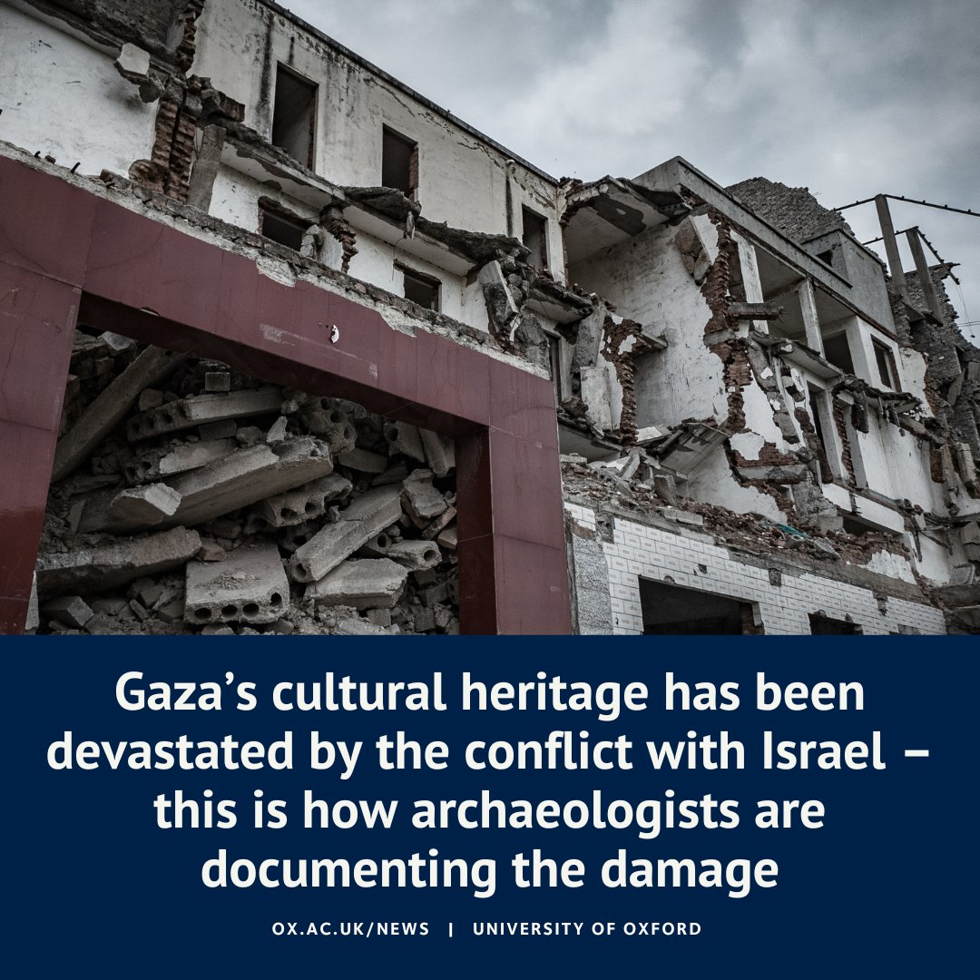 University of Oxford (@uniofoxford) on Twitter photo 'We can confidently estimate that around 50% of heritage sites in the Gaza Strip have been damaged, with many structures near-demolished.'
<a href="/school_of_arch/">Oxford School of Archaeology</a>'s Dr Michael Fradley & Dr Bill Finlayson explain how archaeologists are documenting the damage to Gaza's cultural heritage. 'We can confidently estimate that around 50% of heritage sites in the Gaza Strip have been damaged, with many structures near-demolished.'
<a href="/school_of_arch/">Oxford School of Archaeology</a>'s Dr Michael Fradley & Dr Bill Finlayson explain how archaeologists are documenting the damage to Gaza's cultural heritage.