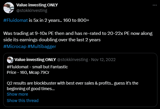 stokkinvesting's tweet image. #Fluidomat is making strong moves and new highs.. 

was 5x till last week, and is now 6x since discussed, in 2 years! 

160 to 960, and counting!
#Multibagger #Microcap