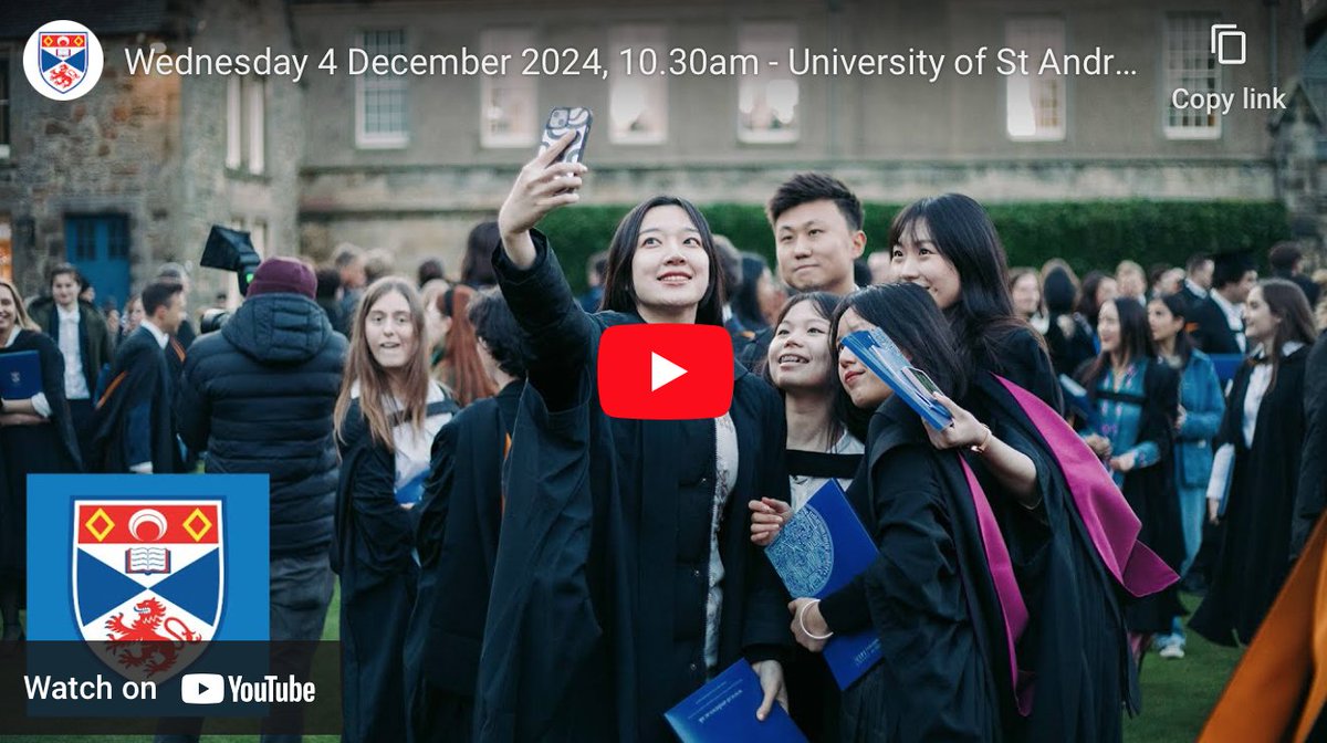 University of St Andrews (@univofstandrews) on Twitter photo Day 2 - this morning’s graduands are from:
🖼 @ArtHistoryStA
🧪<a href="/StAndrewsChem/">St Andrews School of Chemistry</a>
🙏<a href="/divinitysta/">School of Divinity, University of St Andrews</a>
🕰 <a href="/StAndrewsHist/">St Andrews History</a>
🤔 School of Philosophical, Anthropological & Film Studies
🔭 School of Physics & Astronomy
🧠 @st_psy
Watch live, 10.30am 👇
ow.ly/zAQ650UkAPV
#EverToExcel Day 2 - this morning’s graduands are from:
🖼 @ArtHistoryStA
🧪<a href="/StAndrewsChem/">St Andrews School of Chemistry</a>
🙏<a href="/divinitysta/">School of Divinity, University of St Andrews</a>
🕰 <a href="/StAndrewsHist/">St Andrews History</a>
🤔 School of Philosophical, Anthropological & Film Studies
🔭 School of Physics & Astronomy
🧠 @st_psy
Watch live, 10.30am 👇
ow.ly/zAQ650UkAPV
#EverToExcel